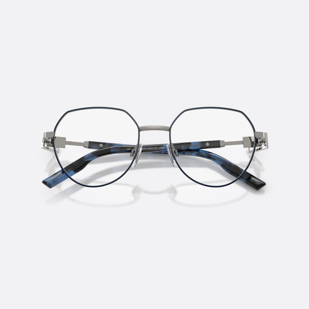 Rame ochelari de vedere Dolce & Gabbana DG1362 1349, phantos albastru, pentru bărbați, punte metalică simplă, placă cu logoul brandului pe braț, cu brațele pliate