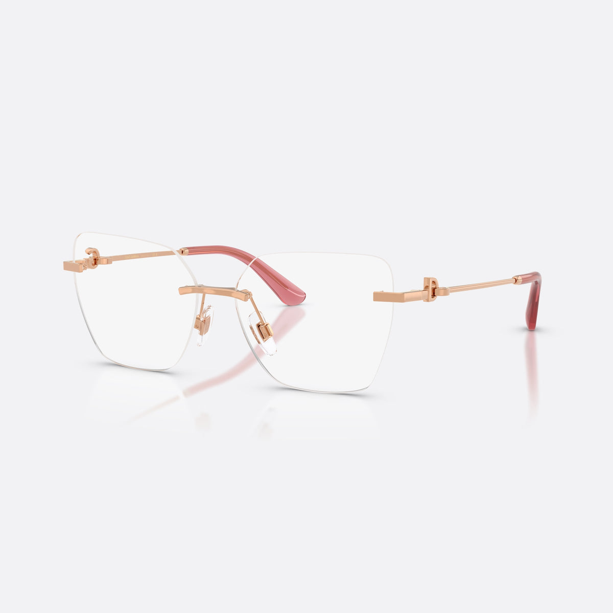 Rame ochelari de vedere Dolce & Gabbana DG1363 1298, cat eye auriu, pentru femei, punte metalică cu bară plată, literele brandului pe brațe