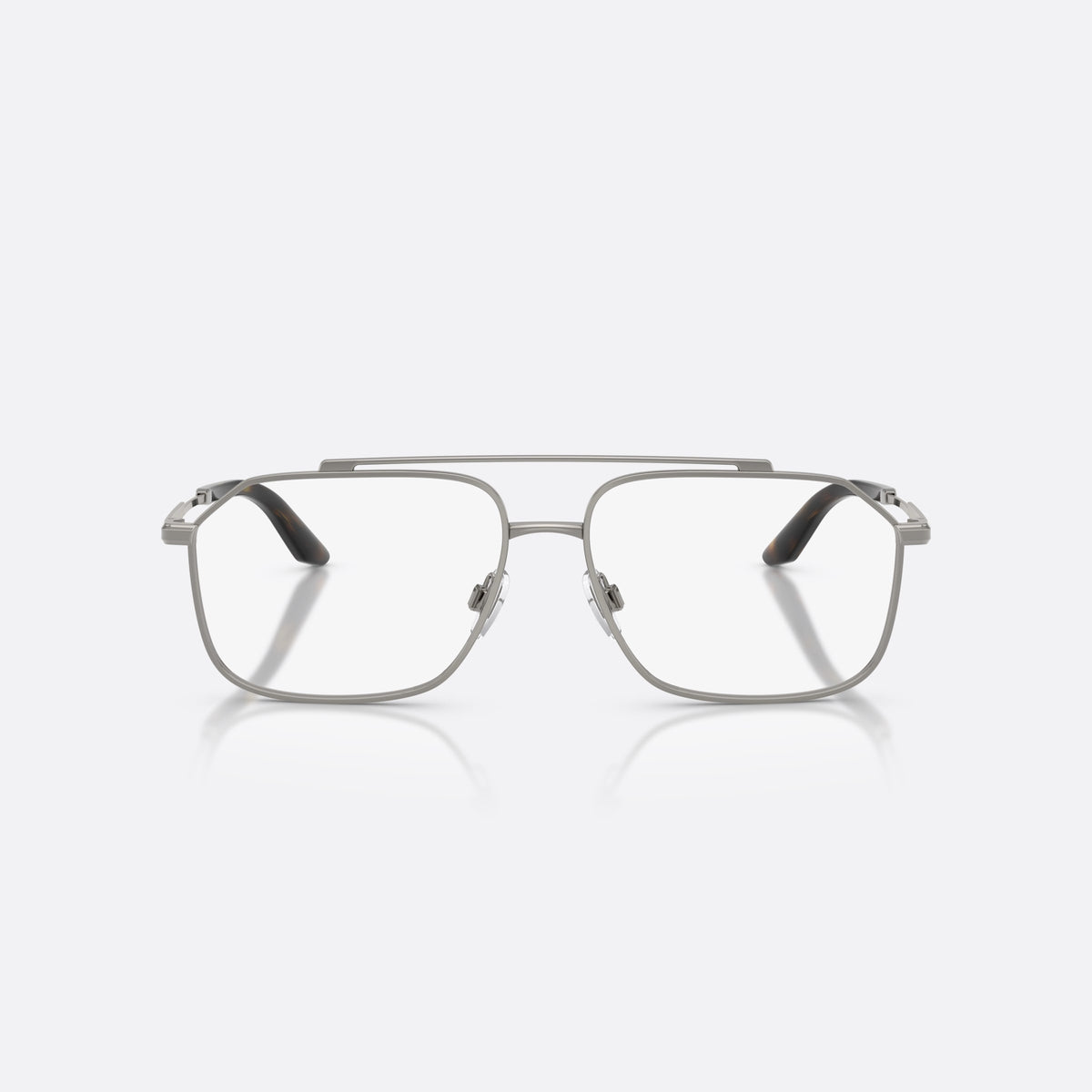 Rame ochelari de vedere Dolce & Gabbana DG1364 04, pilot gri, pentru bărbați, punte dublă cu bară superioară, ramă completă din metal, vedere din față