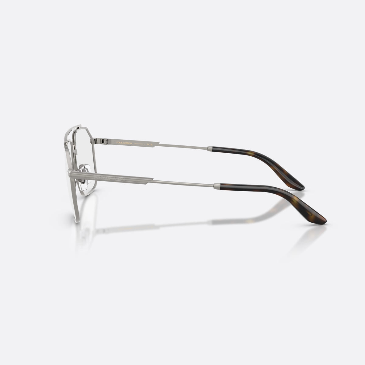 Rame ochelari de vedere Dolce & Gabbana DG1364 04, pilot gri, pentru bărbați, punte dublă cu bară superioară, ramă completă din metal, vedere laterală