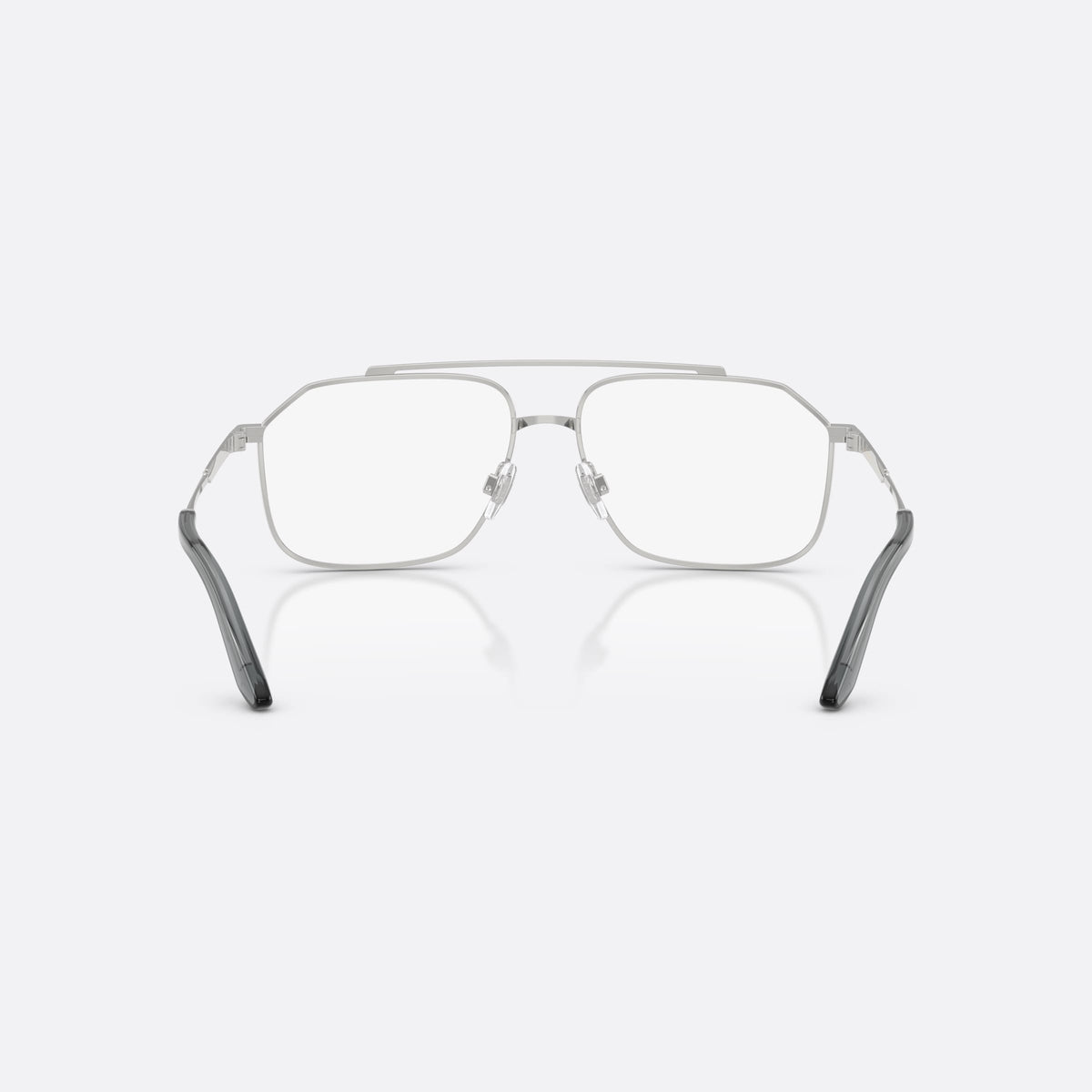 Rame ochelari de vedere Dolce & Gabbana DG1364 1324, pilot argintiu, pentru bărbați, punte dublă cu bară superioară, vârfuri de braț conice, vedere din spate