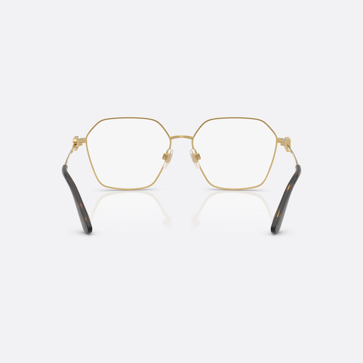 Rame ochelari de vedere Dolce & Gabbana DG1366 02, phantos auriu, pentru femei, punte metalică simplă, placă cu logoul brandului pe brațe, vedere din spate