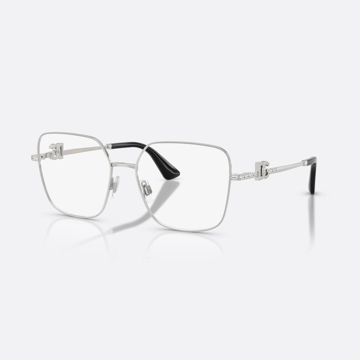 Rame ochelari de vedere Dolce & Gabbana DG1367B 05, patrati argintiu, pentru femei, punte metalică simplă, plachetă cu sigla brandului pe brațe