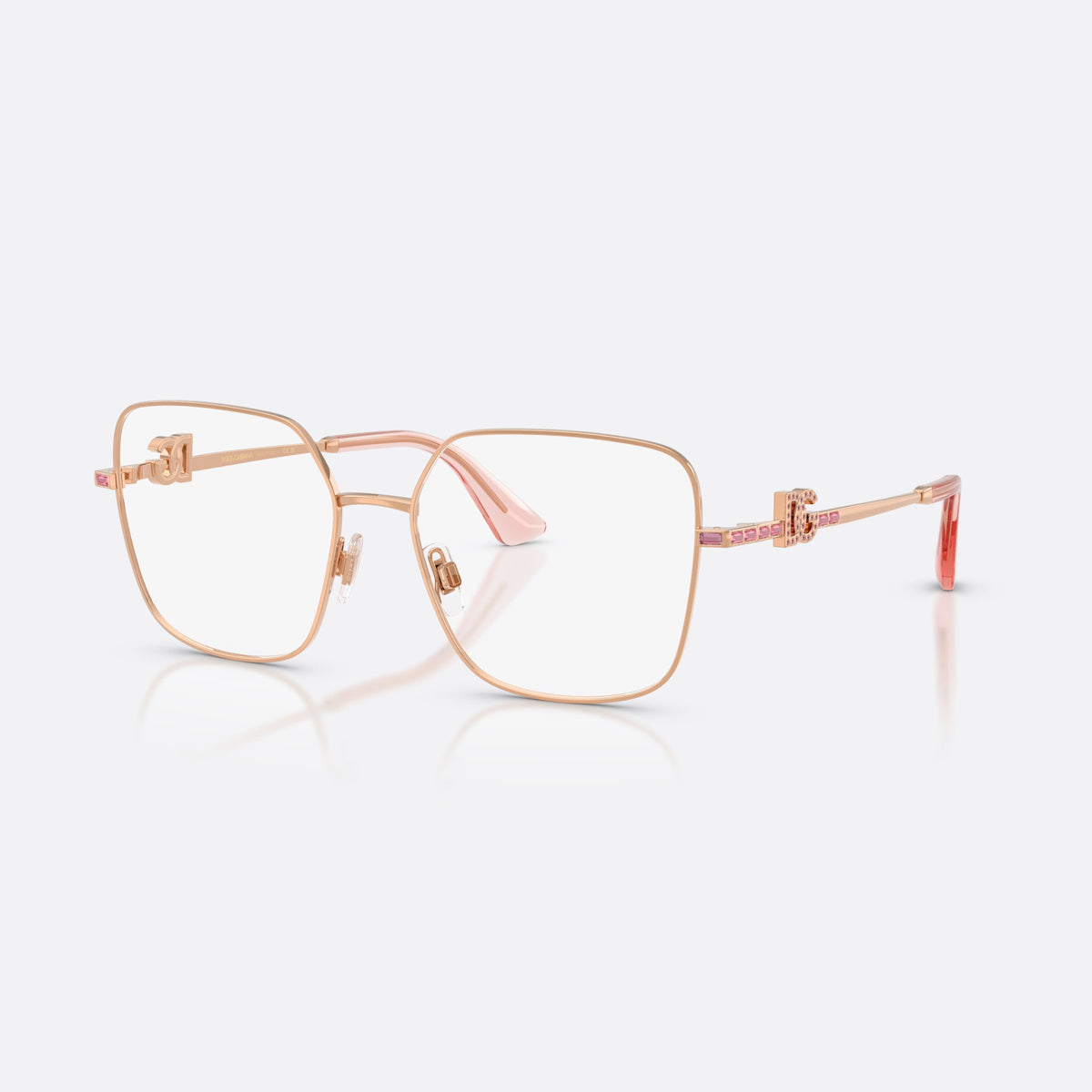 Rame ochelari de vedere Dolce & Gabbana DG1367B 1298, patrati auriu, pentru femei, punte metalică simplă, literele brandului pe brațe