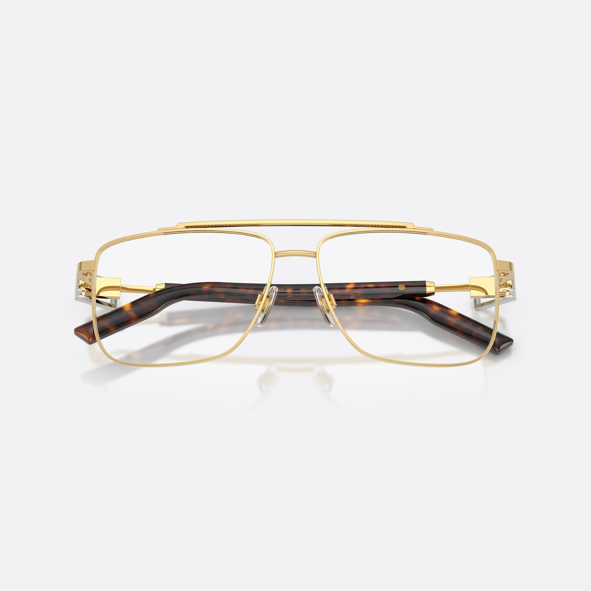 Rame ochelari de vedere Dolce & Gabbana DG1368 02, pilot auriu, pentru bărbați, punte dublă cu bară superioară, ramă completă din metal, cu brațele pliate