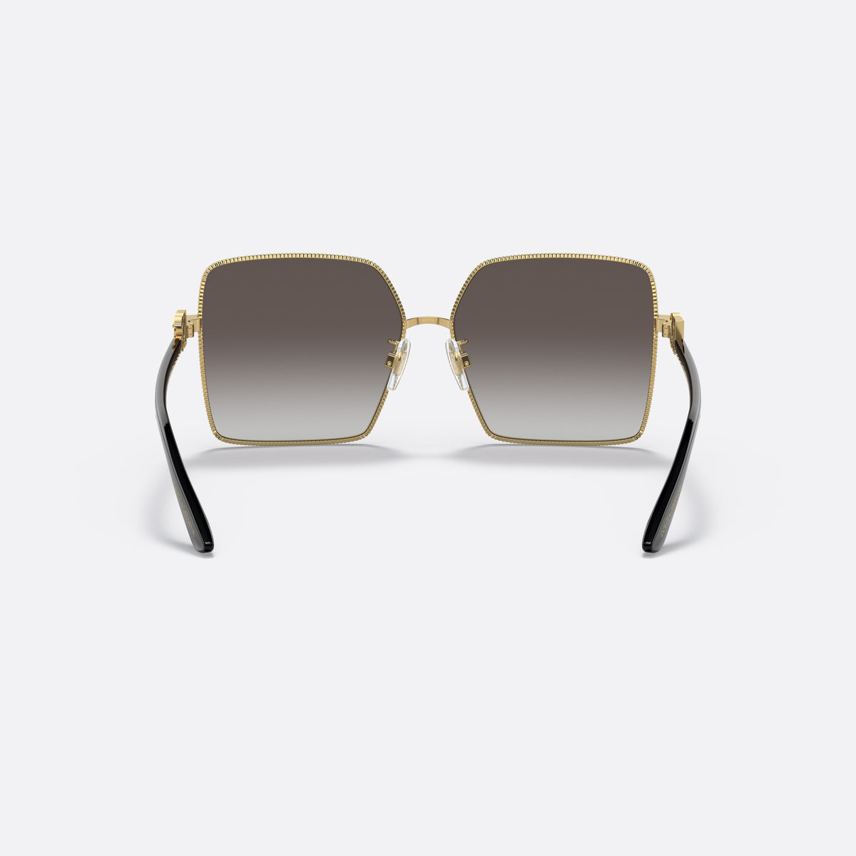 Dolce & Gabbana DG2279 02/8G E sunglasses, gold square frame for women, plain metal bridge, brand logo plaque on temples