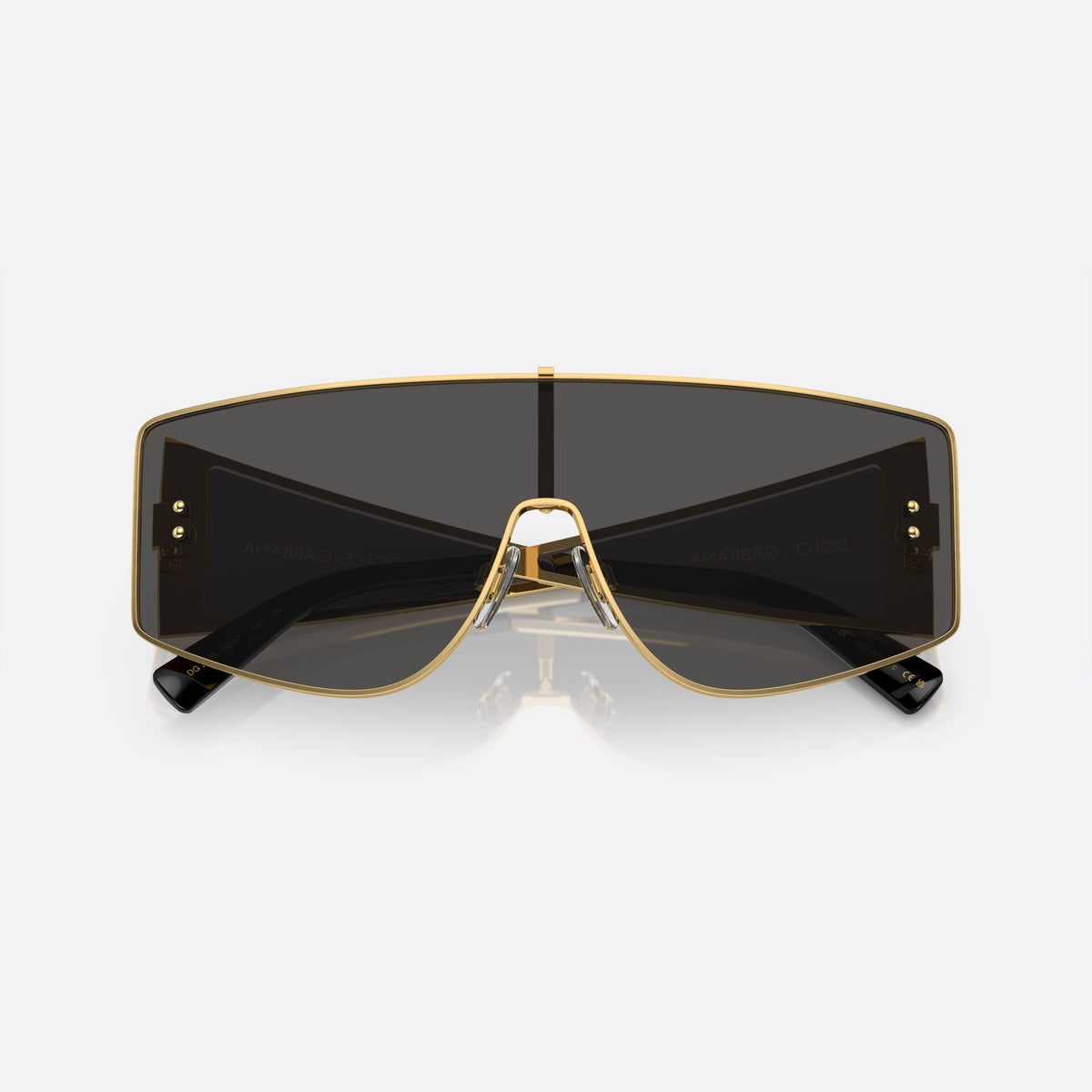 Ochelari de soare Dolce & Gabbana DG2305 02/87, rectangulari auriu, pentru bărbați, punte metalică integrată, literele brandului pe braț