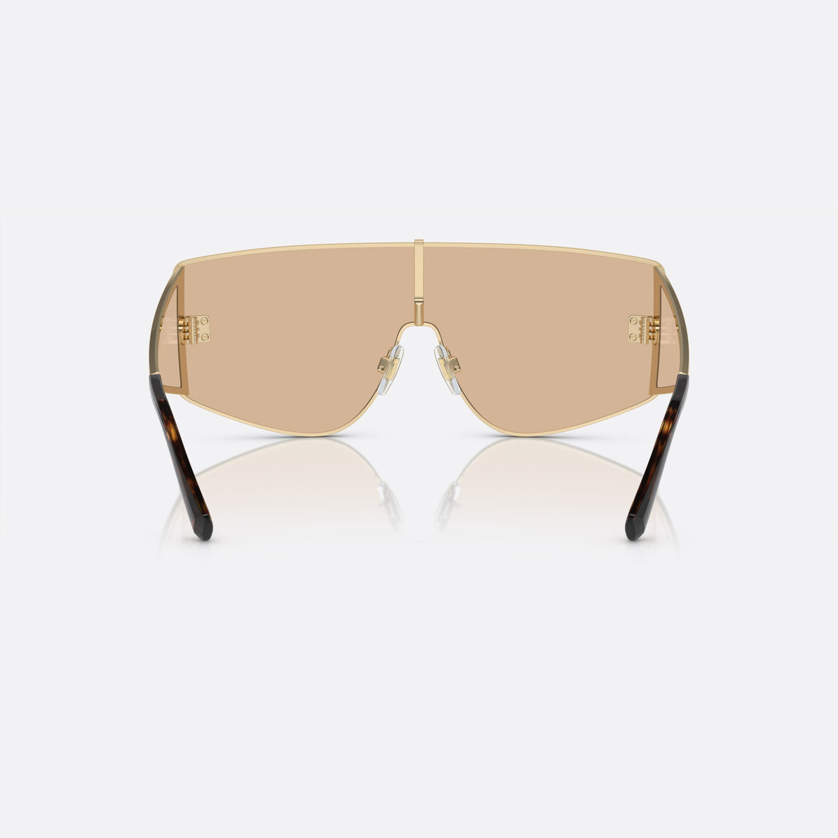 Ochelari de soare Dolce & Gabbana DG2305 1365/5A, rectangulari auriu, pentru bărbați, punte metalică integrată, literele brandului pe brațe, vedere din spate