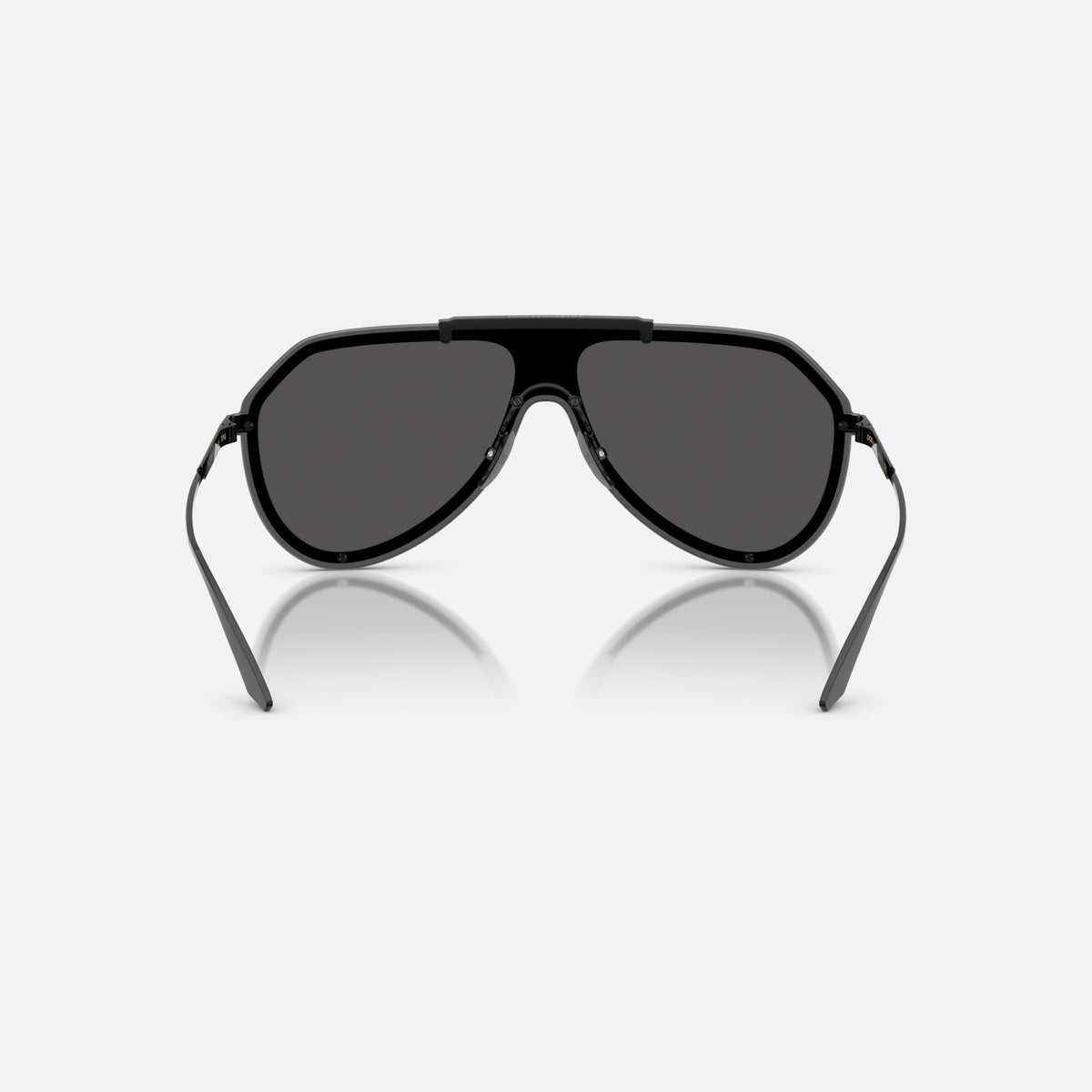 Dolce & Gabbana DG2309 01/87 sunglasses, black pilot frame for men, brand lettering on temples, slim tapered temples