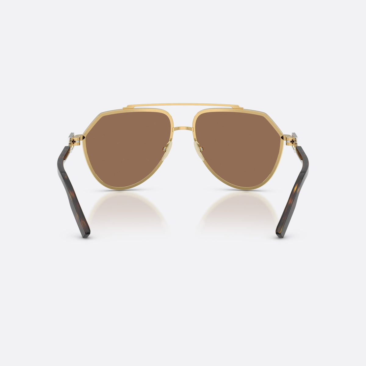 Dolce & Gabbana DG2315 02/73 sunglasses, gold pilot frame for men, double bridge with metal top bar, back view