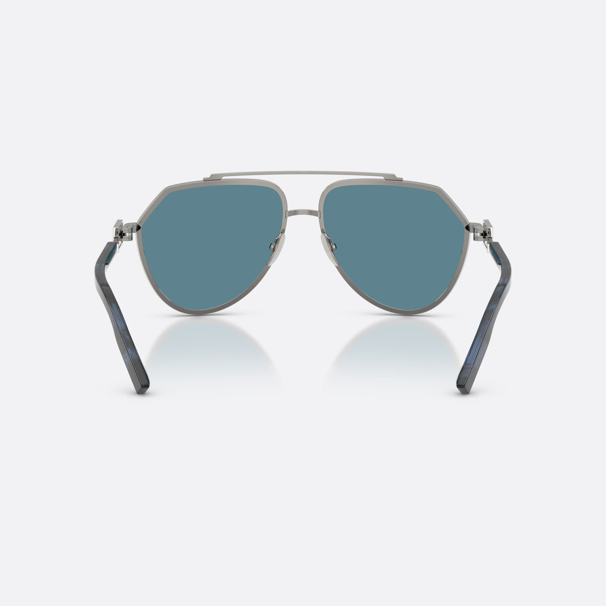 Dolce & Gabbana DG2315 04/80 sunglasses, grey pilot frame for men, double bridge with top bar, slim tapered temples, back view