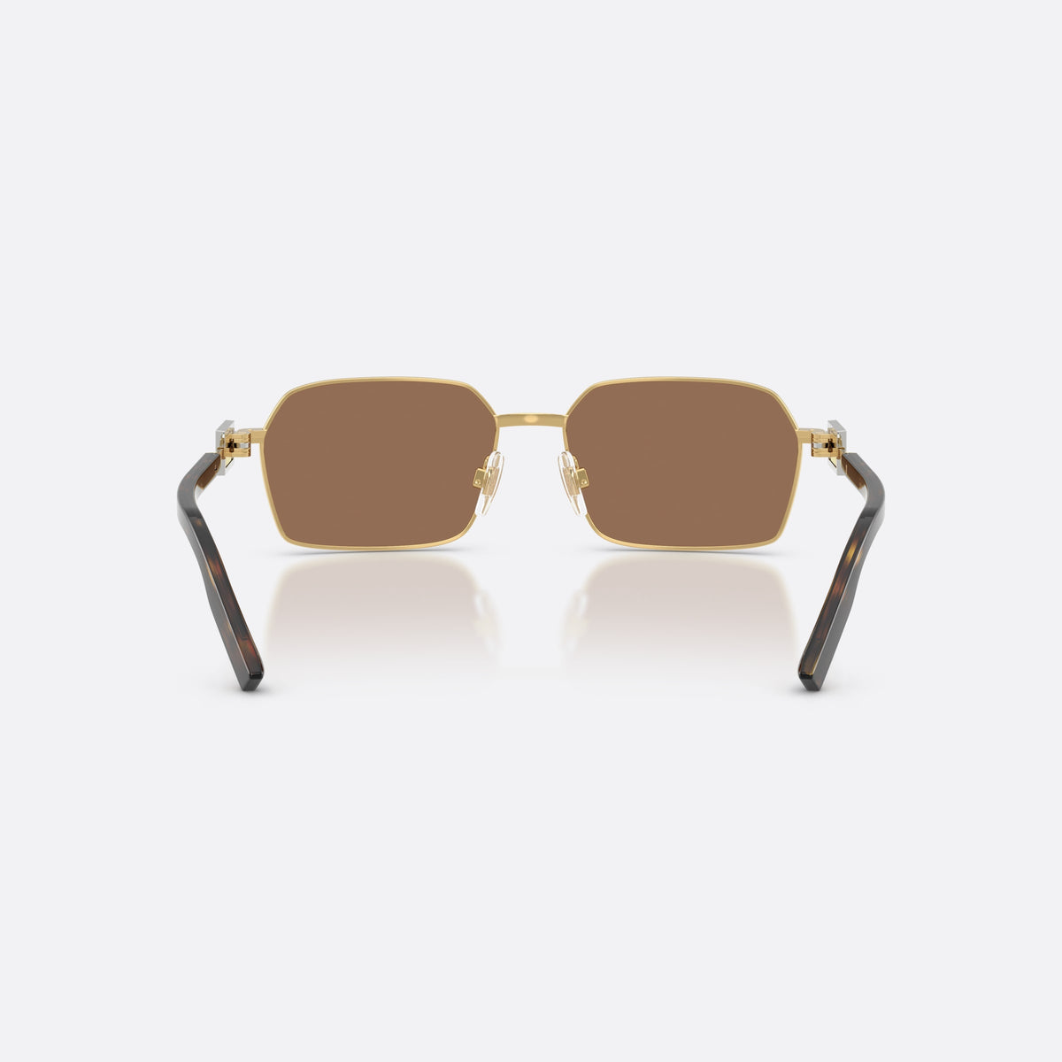 Ochelari de soare Dolce & Gabbana DG2316 02/73, rectangulari auriu, pentru bărbați, punte metalică simplă, plăcuță cu logoul brandului pe braț, vedere din spate