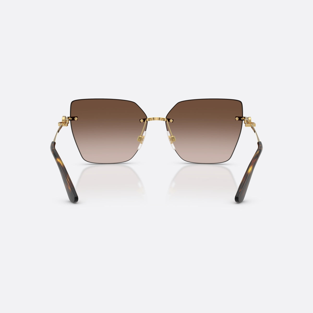 Ochelari de soare Dolce & Gabbana DG2321 02/13, cat eye auriu, pentru femei, punte metalică subțire cu accent auriu, vedere din spate