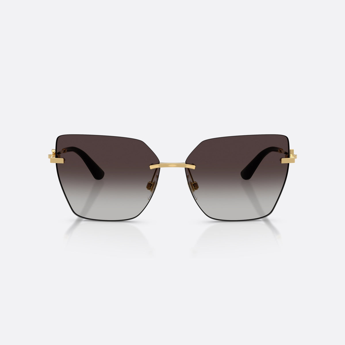 Dolce & Gabbana DG2321 02/8G sunglasses, gold cat eye frame for women, plain metal bridge, brand logo on temples, front view