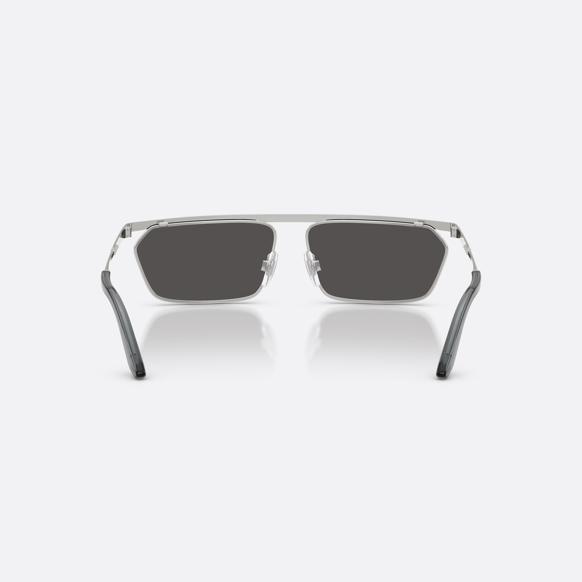 Dolce & Gabbana DG2327 132487 sunglasses, silver rectangle frame for men, double bridge with metal top bar, back view