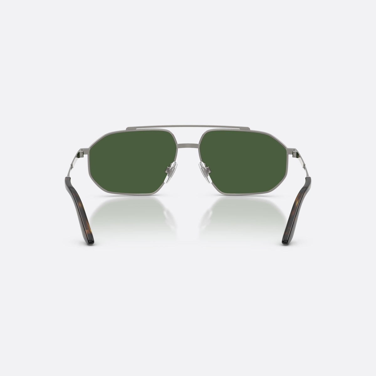 Dolce & Gabbana DG2328 04/71 sunglasses, grey pilot frame for men, double bridge with top bar, brand lettering on temples, back view