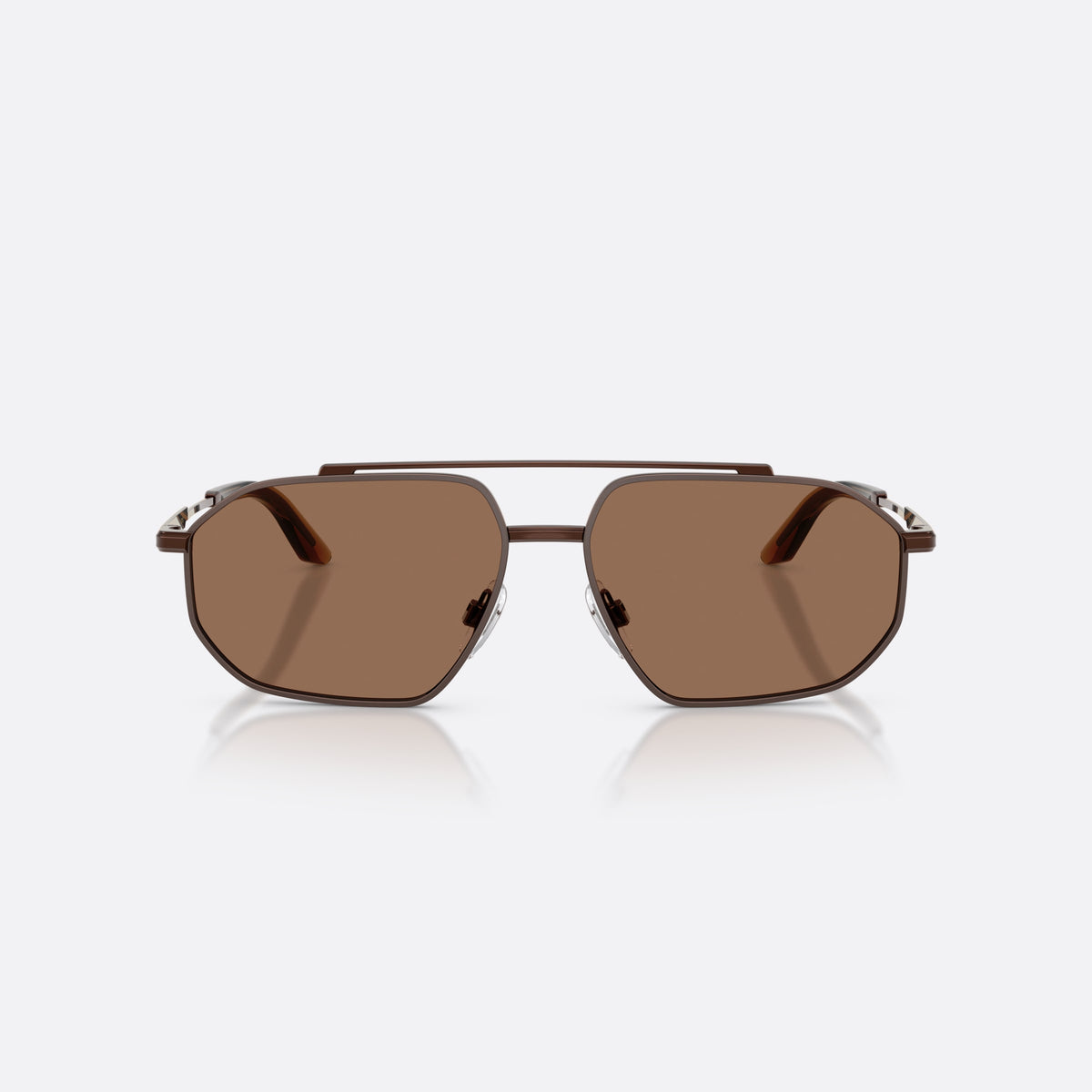 Ochelari de soare Dolce & Gabbana DG2328 133673, pilot maro, pentru bărbați, punte dublă cu bară superioară, ramă completă, vedere din față