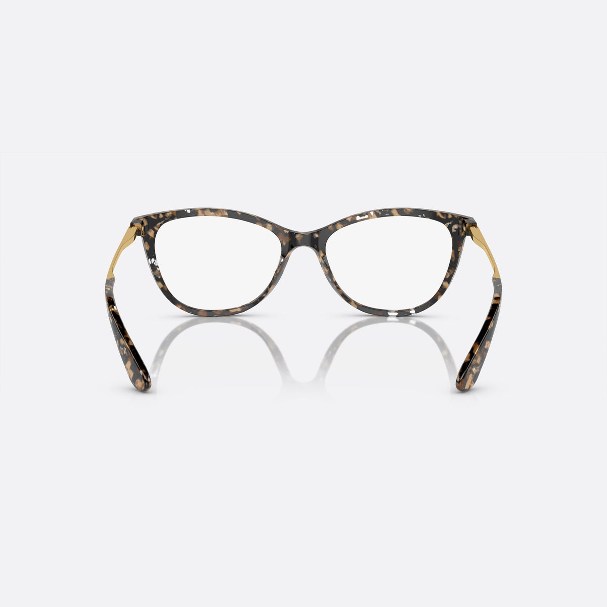 Dolce & Gabbana DG3258 911 eyeglasses, black butterfly frame for women, plain acetate bridge, brand lettering on temples, back view