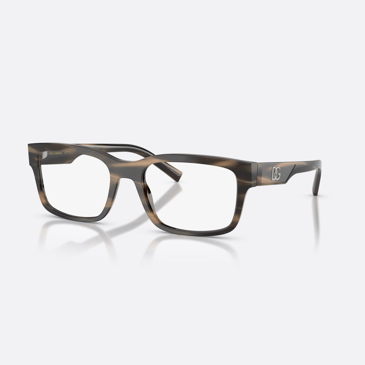 Rame ochelari de vedere Dolce & Gabbana DG3352 3200, rectangulari maro, pentru bărbați, punte simplă tip șa, logo al brandului pe braț