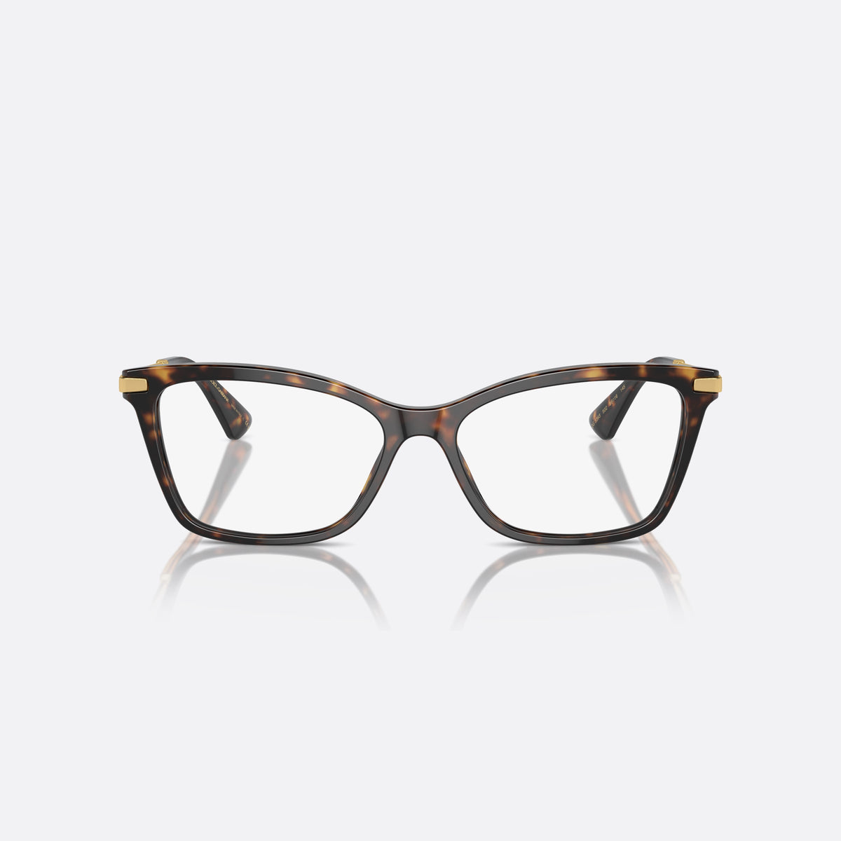 Dolce & Gabbana DG3393 502 eyeglasses, havana rectangular frame for women, saddle bridge, brand lettering on temples, full-rim frame