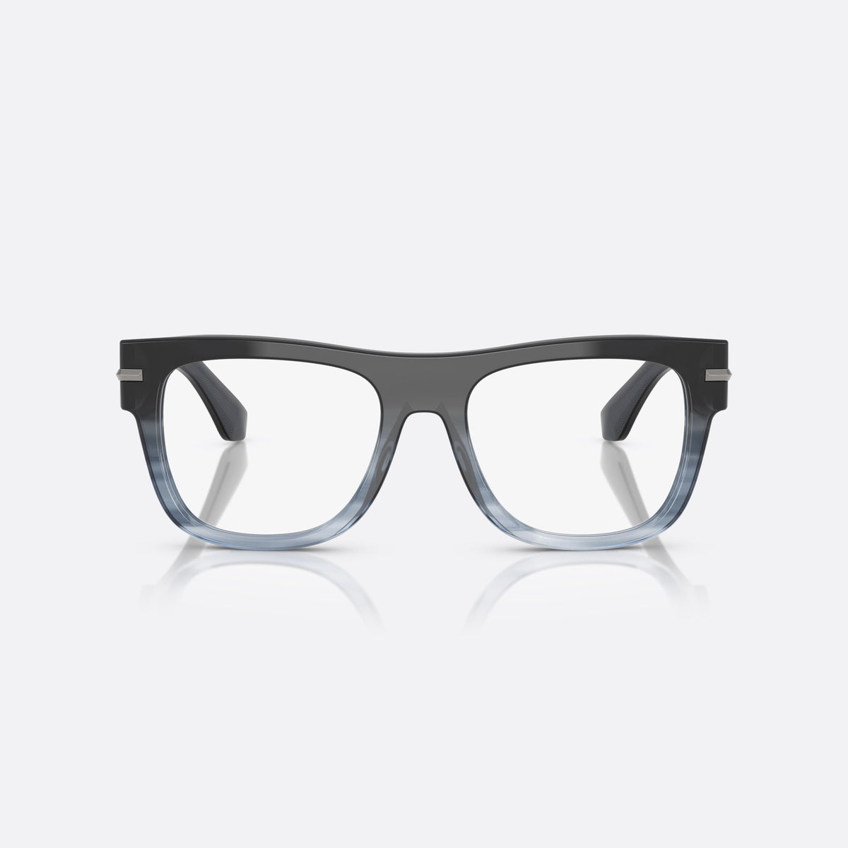 Dolce & Gabbana DG3407 3485 eyeglasses, blue square frame for men, plain bridge, single arch, brand lettering on temples, front view