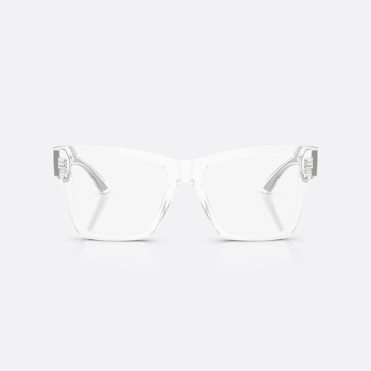Dolce & Gabbana DG3411 3133 eyeglasses, clear square frame for women, plain integrated bridge, full-rim frame, clear lenses, front view