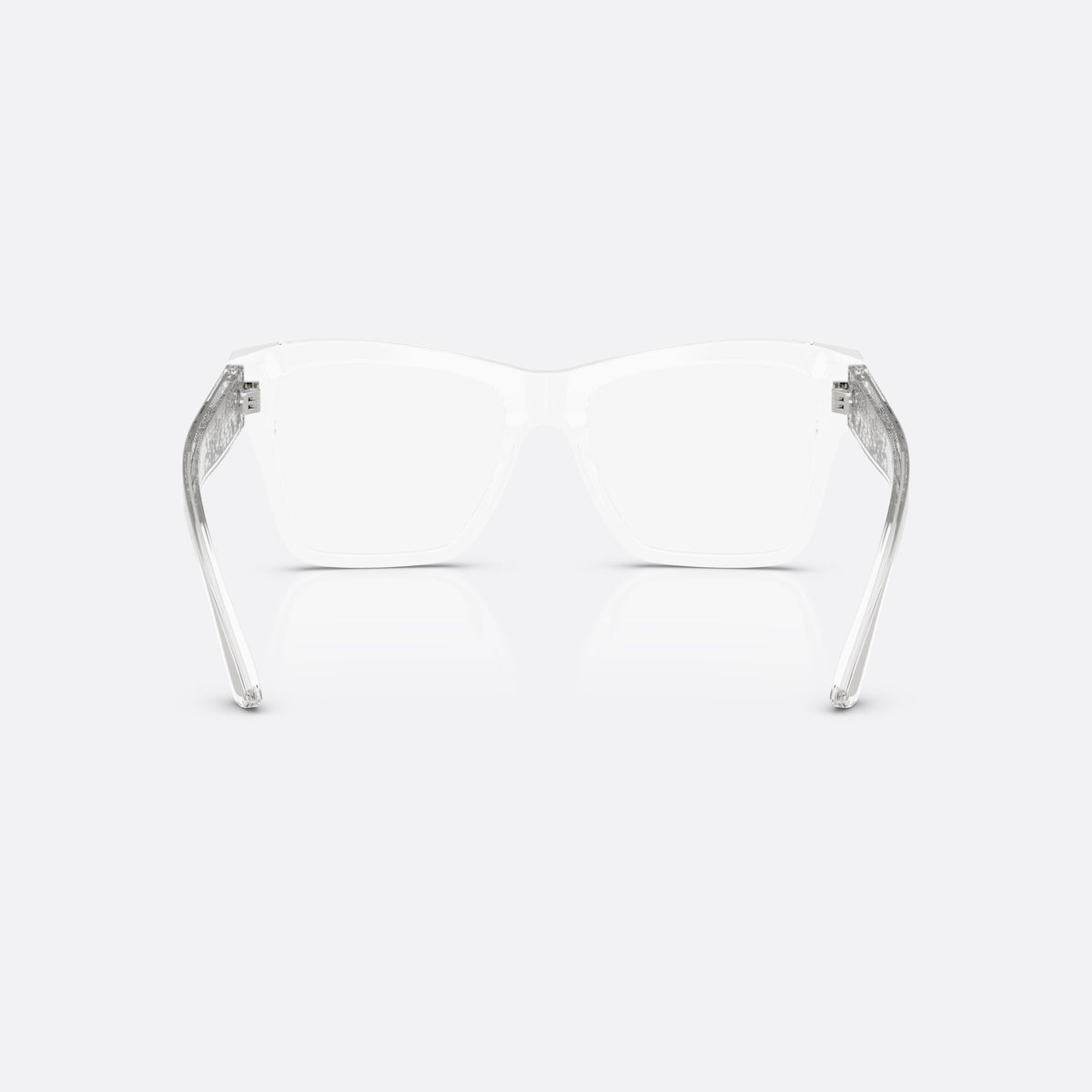 Dolce & Gabbana DG3411 3133 eyeglasses, clear square frame for women, plain integrated bridge, full-rim frame, clear lenses, back view