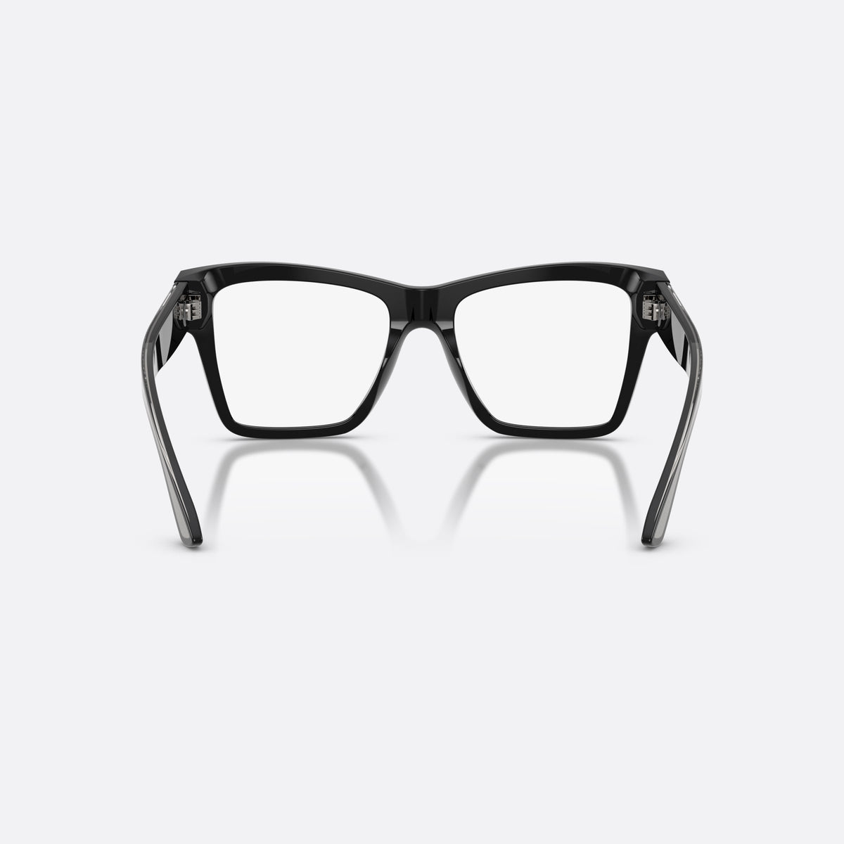 Dolce & Gabbana DG3411 501 eyeglasses, black square frame for women, plain bridge, integrated into front, full-rim frame, back view