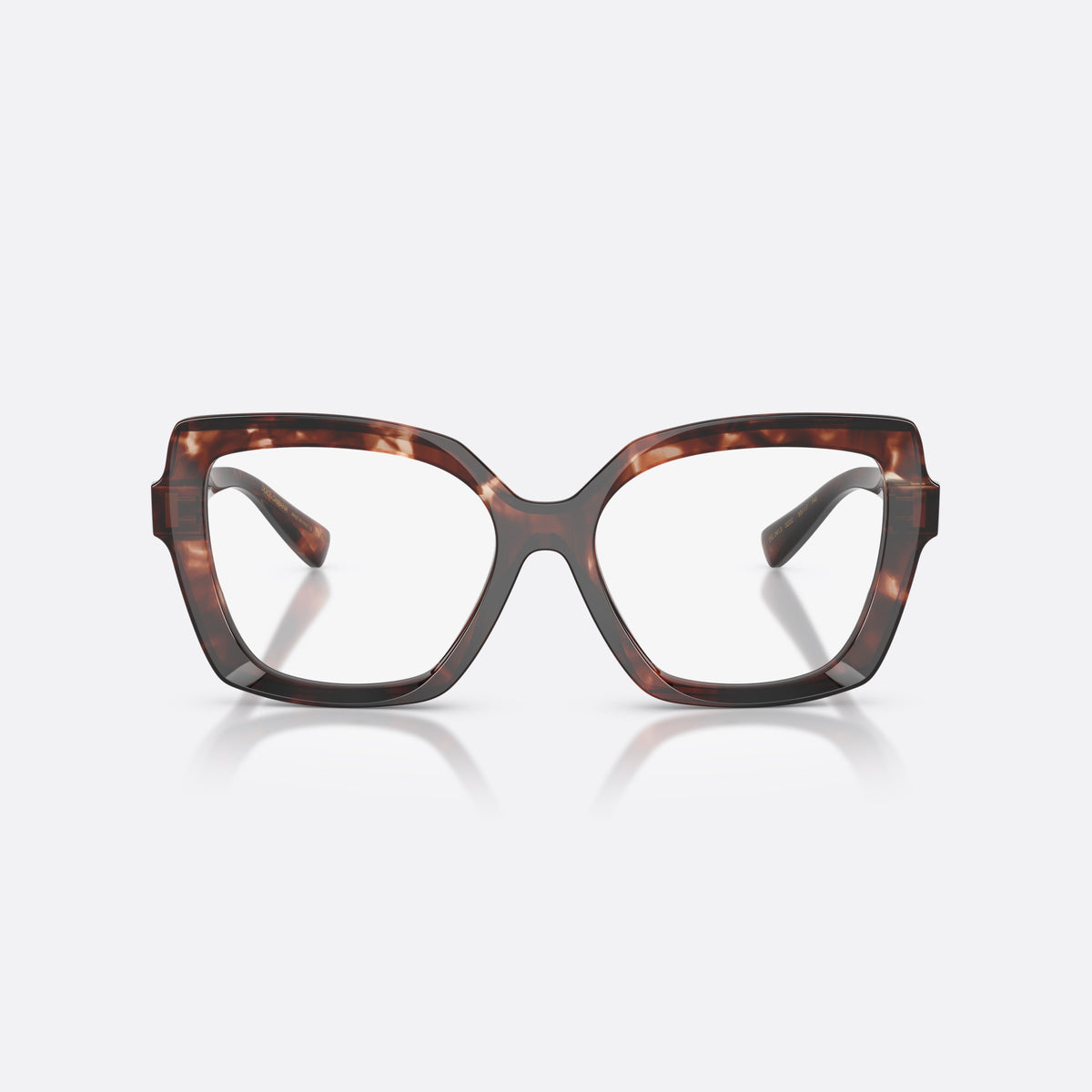 Dolce & Gabbana DG3413 3222 eyeglasses, red butterfly frame for women, plain double bridge, brand lettering on temples, front view
