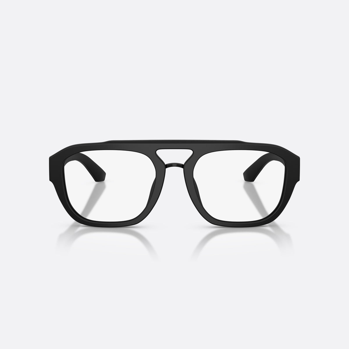 Dolce & Gabbana DG3415 2525 eyeglasses, black pilot frame for men, keyhole bridge, brand logo plaque on temple, front view