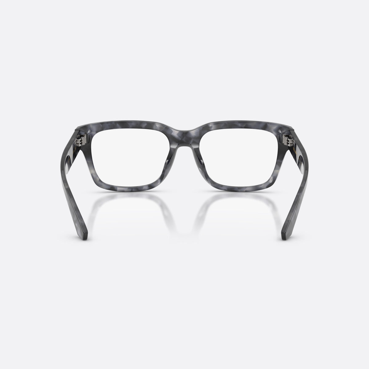 Dolce & Gabbana DG3416 3445 eyeglasses, havana rectangle frame for men, plain bridge, brand logo plaque on temple, full-rim frame, back view