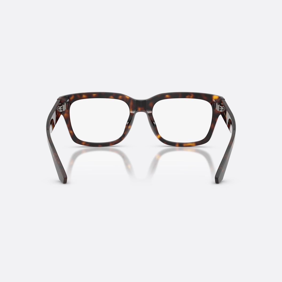 Dolce & Gabbana DG3416 502 eyeglasses, havana rectangle frame for men, plain bridge, acetate integrated, wide flat temples, back view