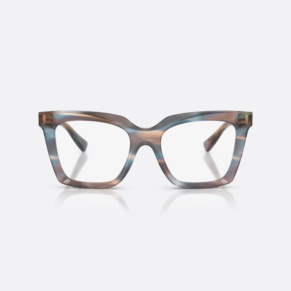 Rame ochelari de vedere Dolce & Gabbana DG3417 3448, patrati albastru, pentru femei, punte simplă cu arc dublu, literele brandului pe brațe, vedere din față