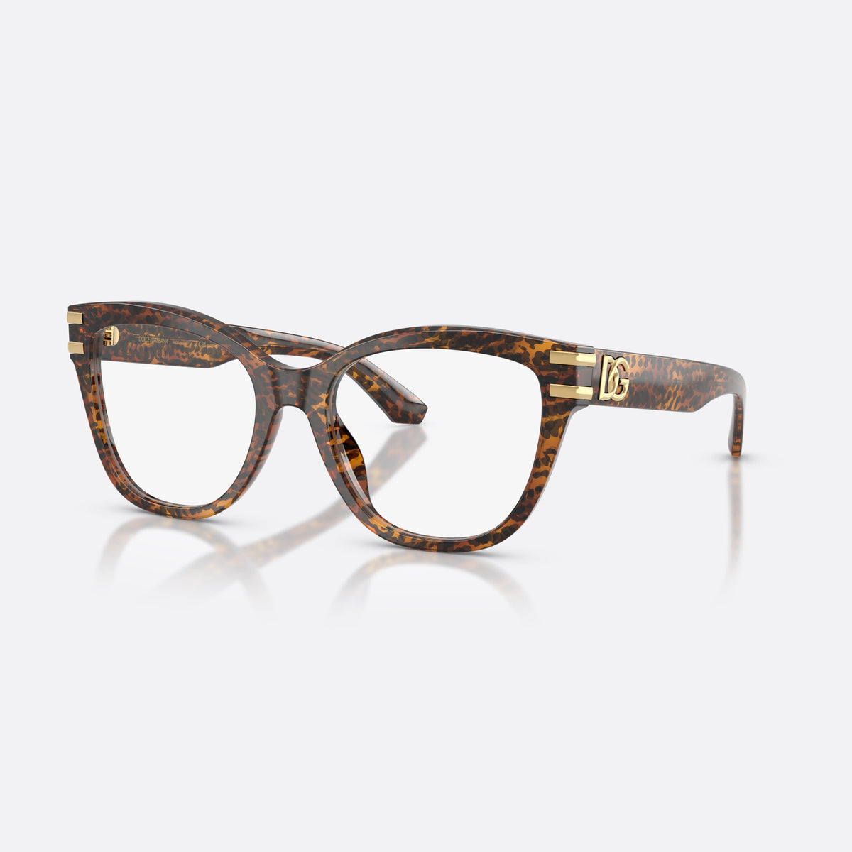 Rame ochelari de vedere Dolce & Gabbana DG3418 3470, fluture maro, pentru femei, punte simplă, placă cu logo pe braț, lentile transparente