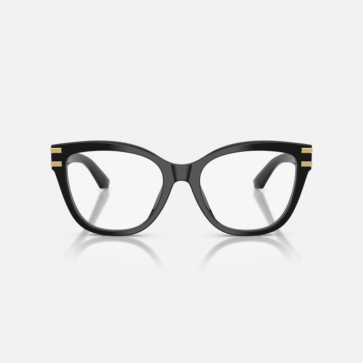 Rame ochelari de vedere Dolce & Gabbana DG3418 501, fluture negru, pentru femei, punte dublă simplă, placă cu logo-ul brandului pe braț, vedere din față