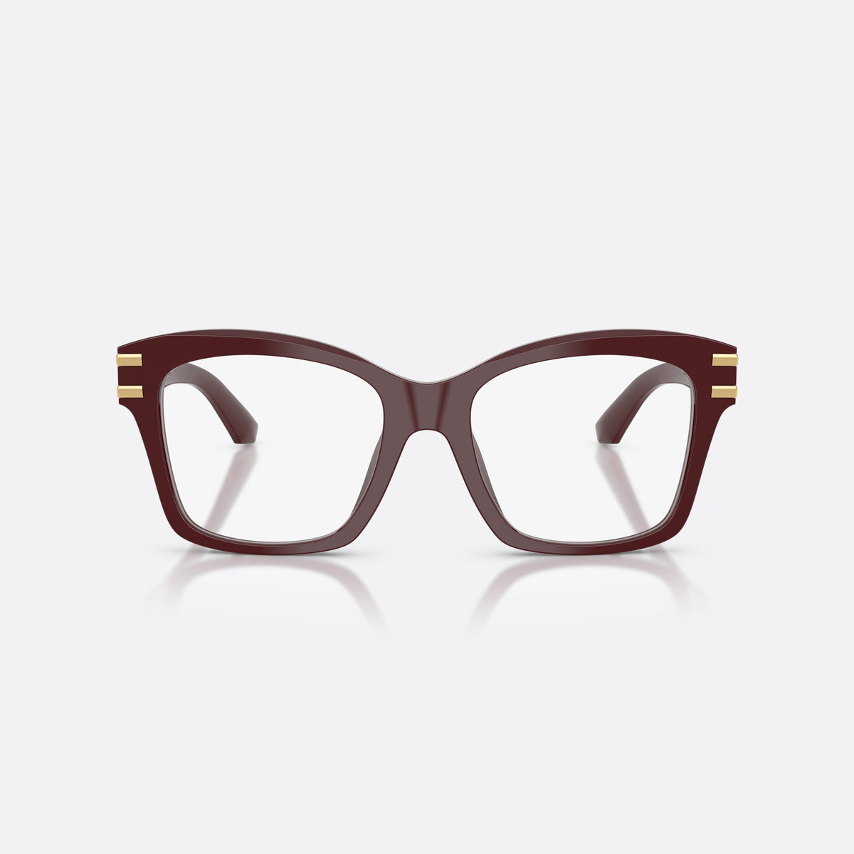 Rame ochelari de vedere Dolce & Gabbana DG3419 3091, patrati roșu, pentru femei, punte keyhole, placă cu logoul brandului pe braț, vedere din față