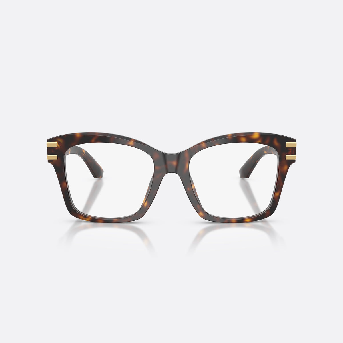 Rame ochelari de vedere Dolce & Gabbana DG3419 502, patrati havana, pentru femei, punte dublă simplă, logo al brandului pe braț, ramă completă, vedere din față