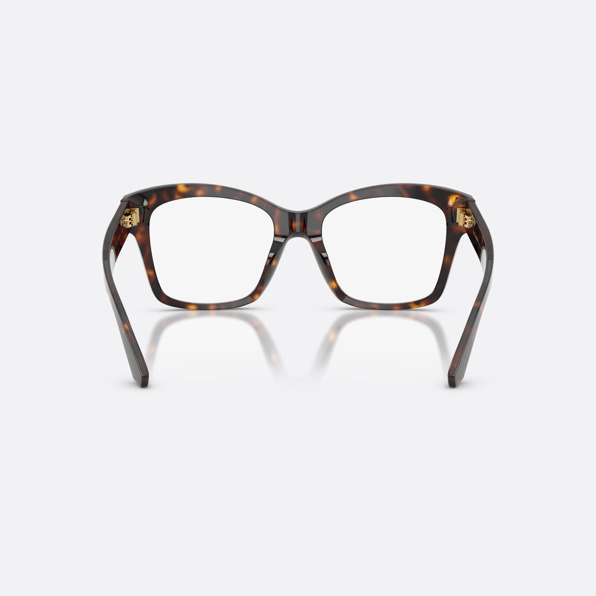Rame ochelari de vedere Dolce & Gabbana DG3419 502, patrati havana, pentru femei, punte dublă simplă, logo al brandului pe braț, ramă completă, vedere din spate