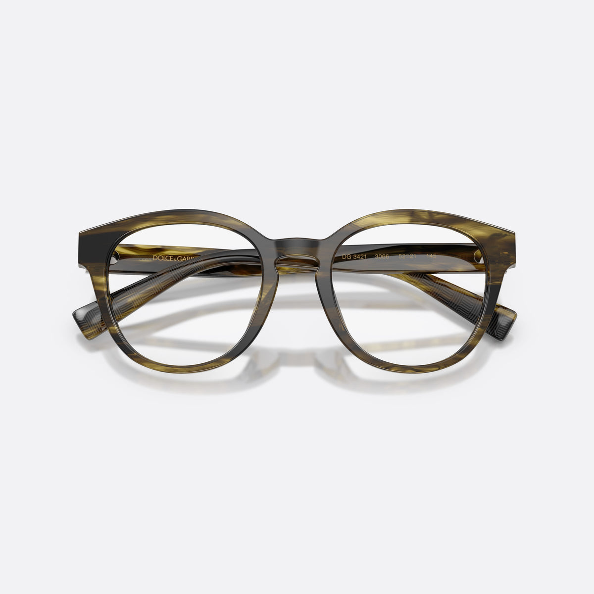 Rame ochelari de vedere Dolce & Gabbana DG3421 3066, phantos verde, pentru bărbați, literele brandului pe brațe, brațe subțiri, conice, cu brațele pliate