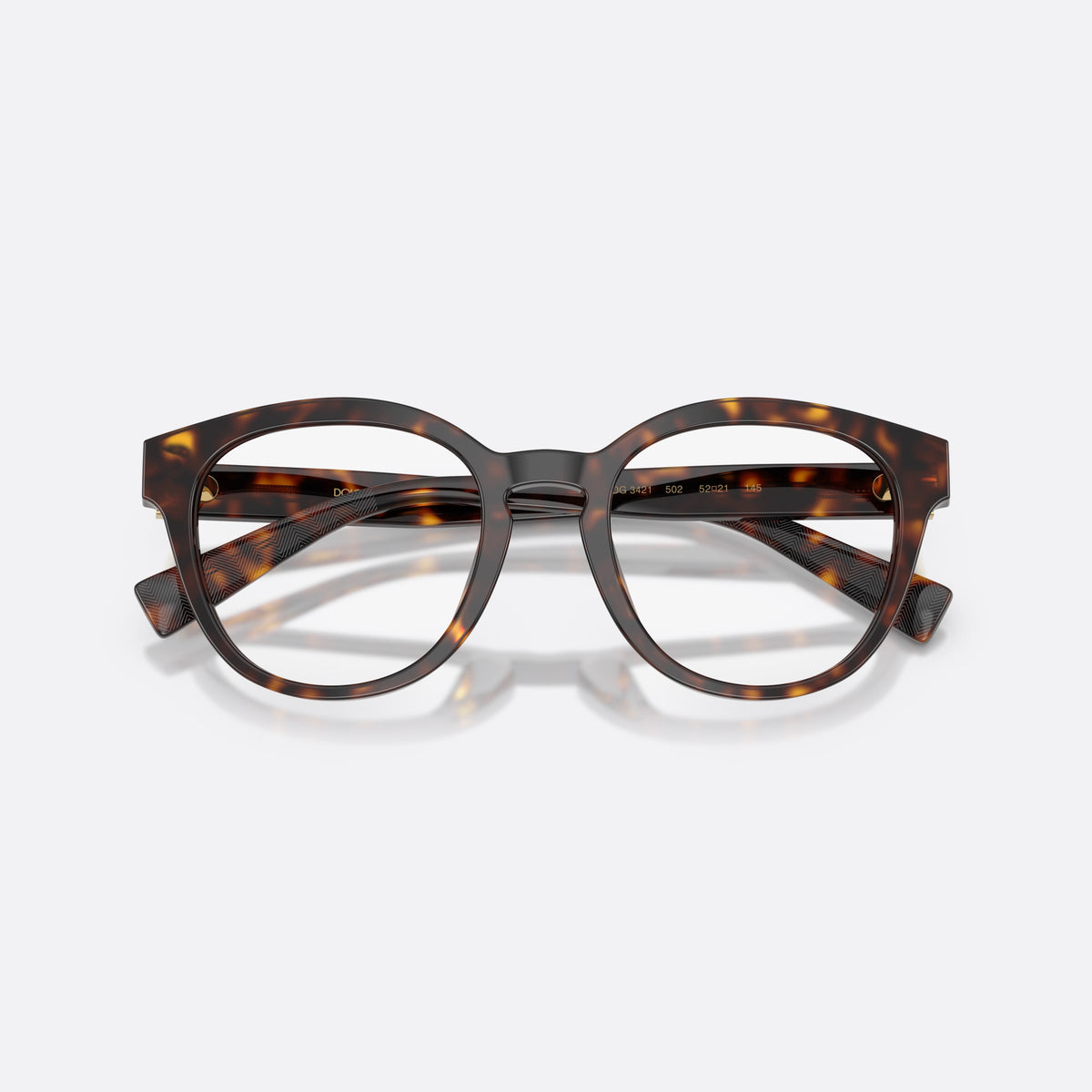 Rame ochelari de vedere Dolce & Gabbana DG3421 502, phantos havana, pentru bărbați, literele brandului pe brațe, brațe subțiri, înguste, cu brațele pliate