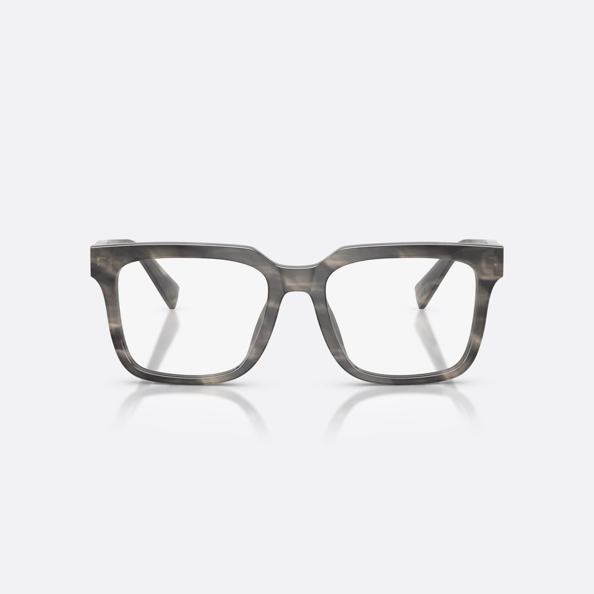 Dolce & Gabbana DG3422 3199 eyeglasses, grey square frame for men, keyhole bridge, brand lettering on the temples, front view