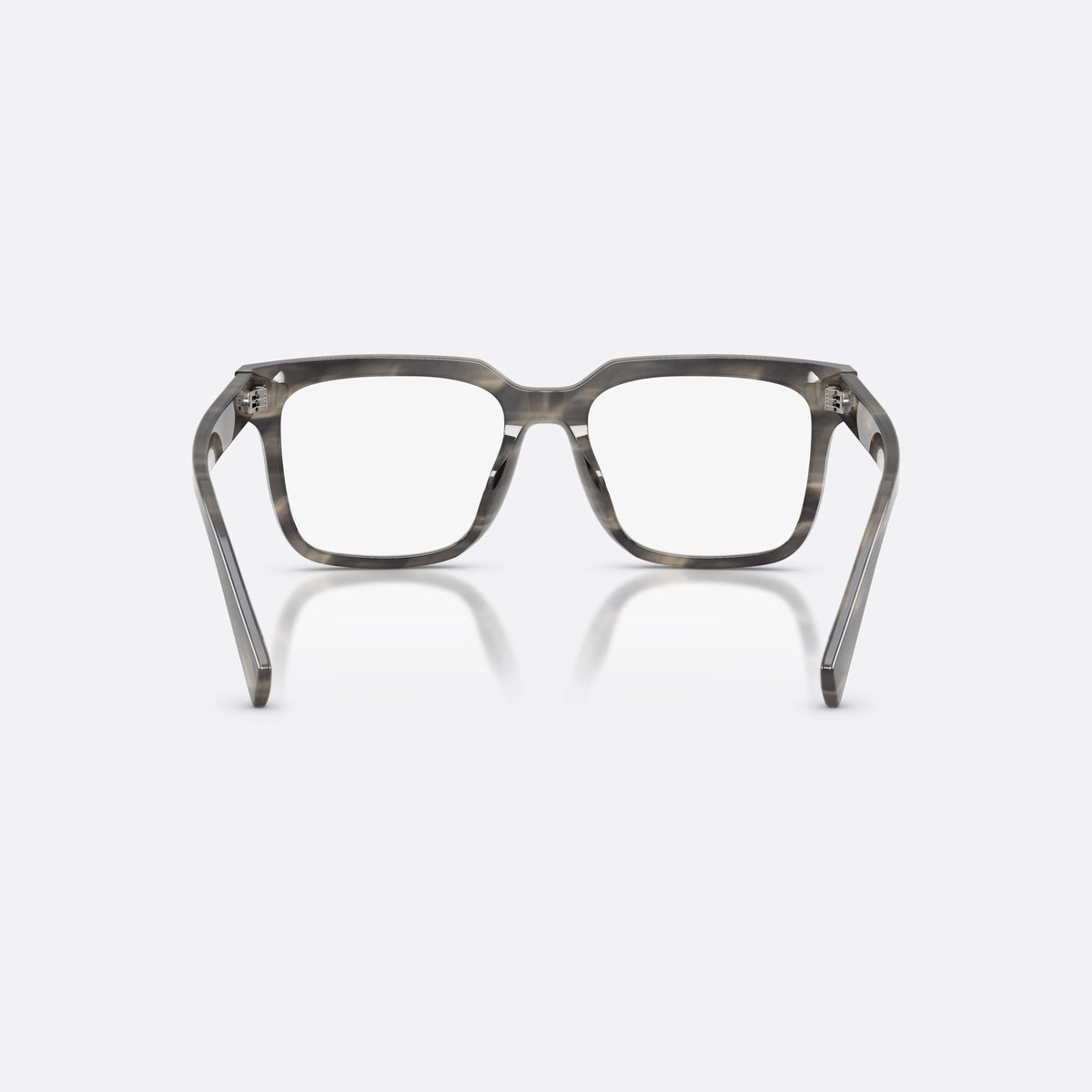 Dolce & Gabbana DG3422 3199 eyeglasses, grey square frame for men, keyhole bridge, brand lettering on the temples, back view