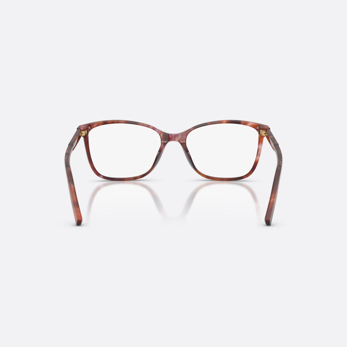 Dolce & Gabbana DG3424 3444 eyeglasses, havana rectangle frame for women, plain saddle bridge, brand lettering on temples, back view