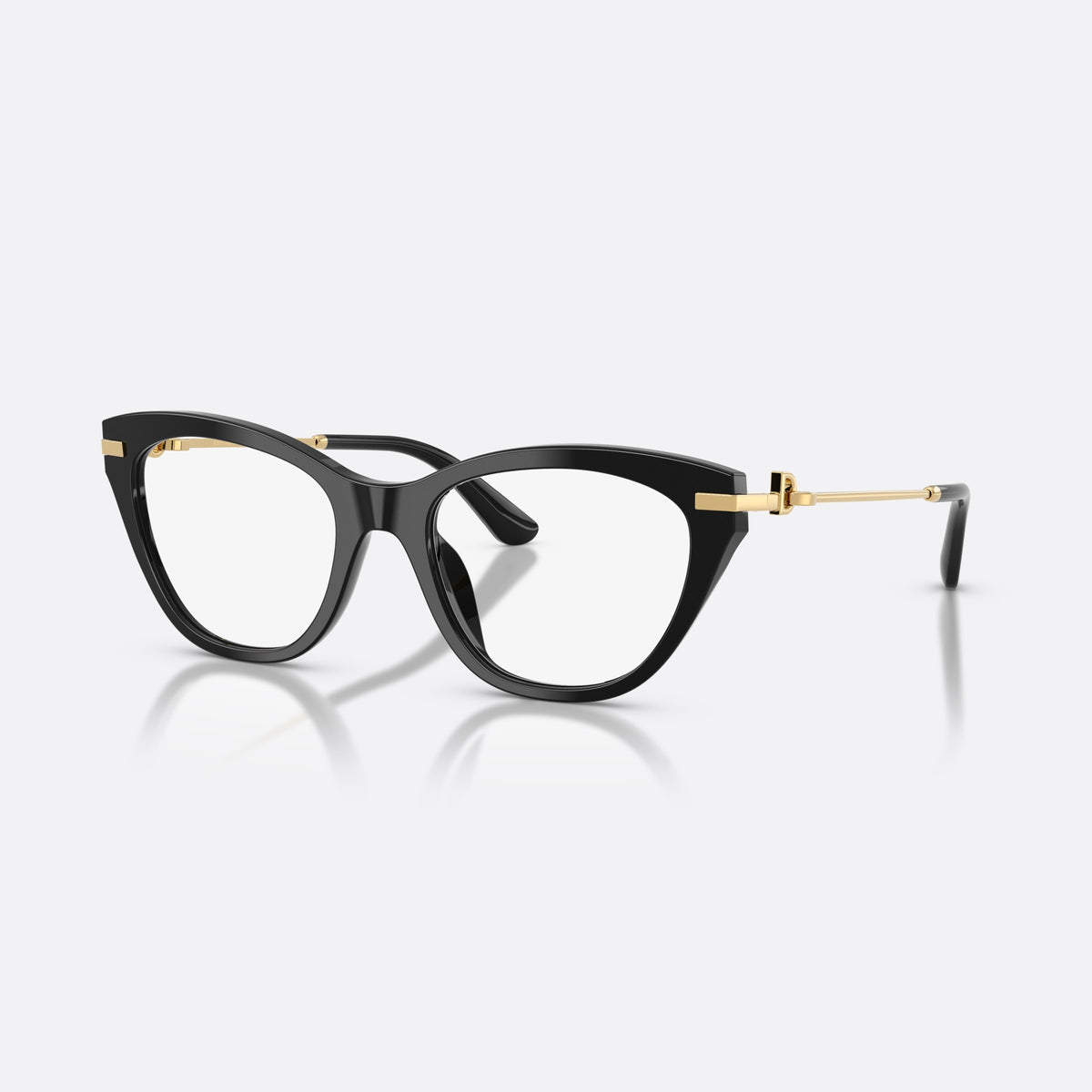Dolce & Gabbana DG3428 501 eyeglasses, black butterfly frame for women, plain bridge, slim tapered temples, full-rim frame