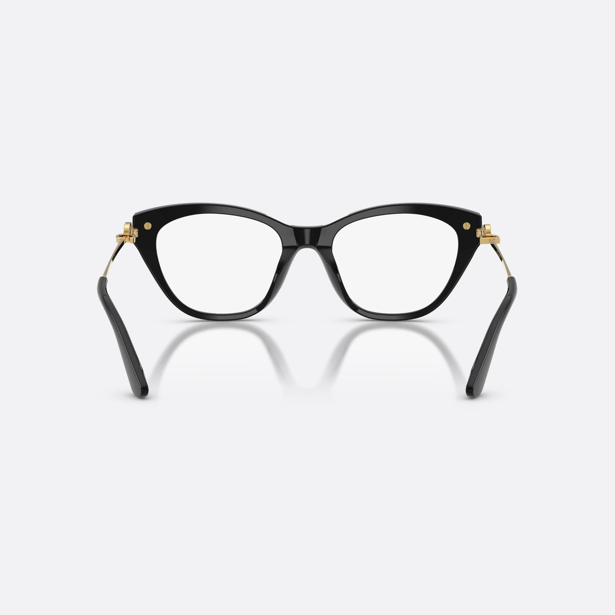 Dolce & Gabbana DG3428 501 eyeglasses, black butterfly frame for women, plain bridge, slim tapered temples, full-rim frame, back view