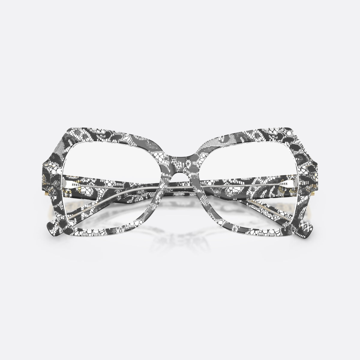 Dolce & Gabbana DG3429 3287 eyeglasses, black butterfly frame for women, plain bridge with acetate, brand logo plaque on temple, folded