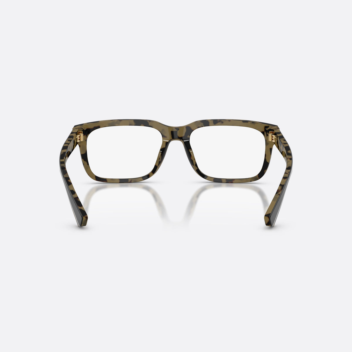 Dolce & Gabbana DG3432 3404 eyeglasses, black rectangle frame for men, plain bridge, brand lettering on temples, full-rim frame, back view