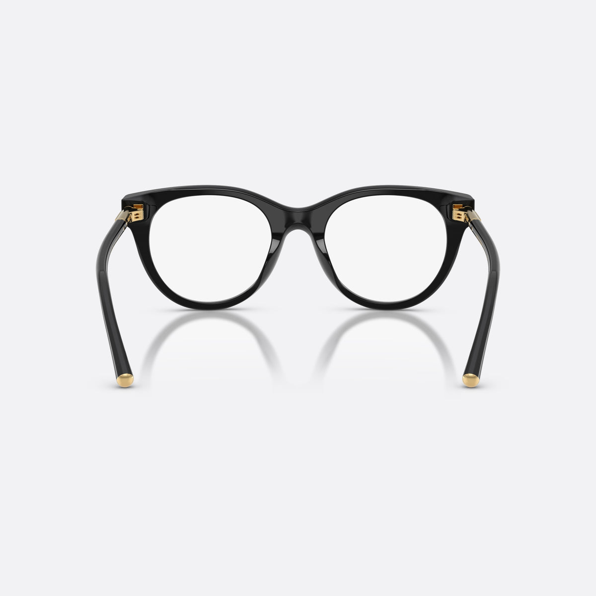 Dolce & Gabbana DG3433 501 eyeglasses, black phantos frame for women, plain bridge with double-arch profile, full-rim frame, back view