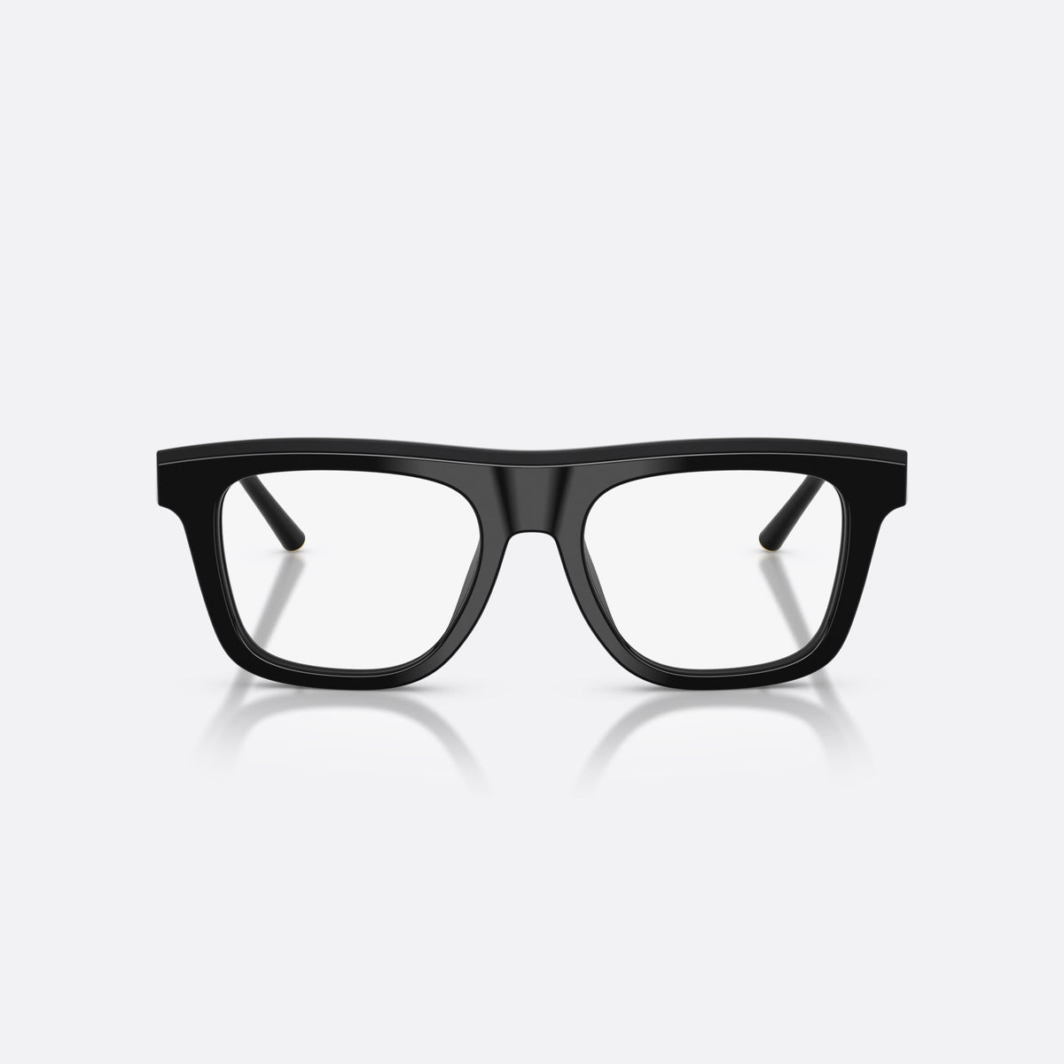 Dolce & Gabbana DG3434 501 eyeglasses, black square frame for men, plain integrated bridge, brand lettering on temples, front view
