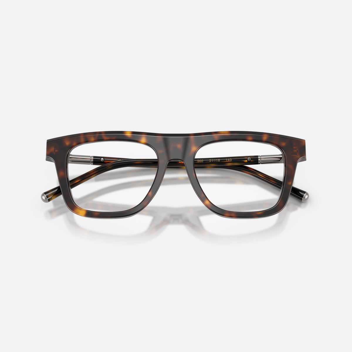 Rame ochelari de vedere Dolce & Gabbana DG3434 502, patrati havana, pentru bărbați, punte simplă cu bară superioară, ramă completă din acetat, cu brațele pliate